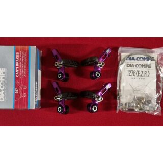 Dia Compe 987 Cantileverbremsen, VR+HR, inkl. Beläge usw, purple, made in Japan, NEU