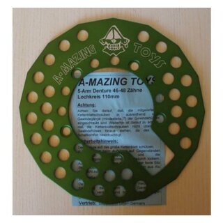 A-Mazing Toys Denture Rockring, 5-Arm, LK 110mm, 46-48 Zähne, grün, NEU