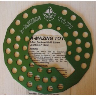 A-Mazing Toys Denture Rockring, 5-Arm, LK 110mm, 50-52 Zähne, grün, NEU