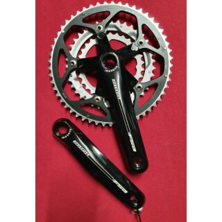 FSA Gossamer Kurbeln, 3x10 Fach, 30/39/53Z, 170mm, ISIS, schwarz, ohne Kurbelschrauben, NEU