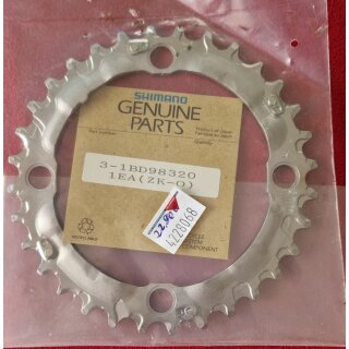 Shimano IG M-32 Kettenblatt, 4-Arm, 104mm Lochkreis, 32 Zähne, silber, NEU