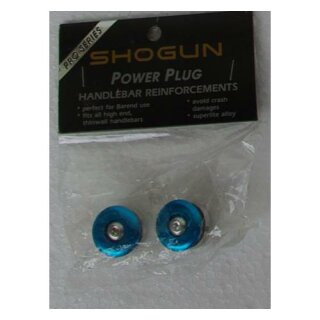 Shogun Power Plugs Lenkerstopfen, Alu, verschraubbar, blau, NEU, OVP