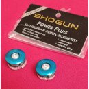 Shogun Power Plugs Lenkerstopfen, Alu, verschraubbar, 16g, blau, NEU, OVP