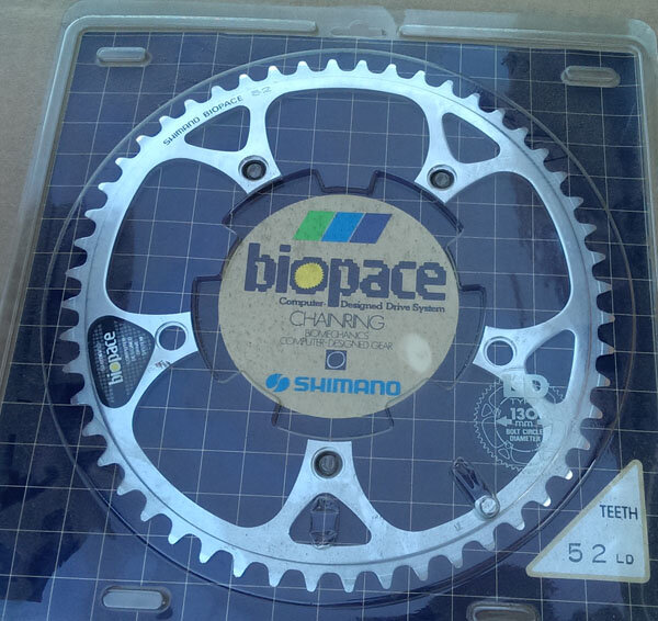 Panneau De Chaîne Shimano Biopace 52 Dents - 5 Bras, BCD 130 Mm, Alliage, Japon - Neuf Avec Traces De Stockage