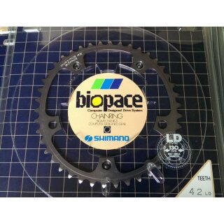 Shimano Dura-Ace Biopace CR-BP10/BP20 Rennrad Kettenblatt, 42 Zähne, 130mm Standard-Lochkreis, grau, NEU in Originalverpackung