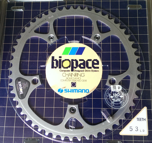 Pignone Bici Corsa Shimano Biopace 52 Denti 130mm Alluminio Argento NOS Giappone