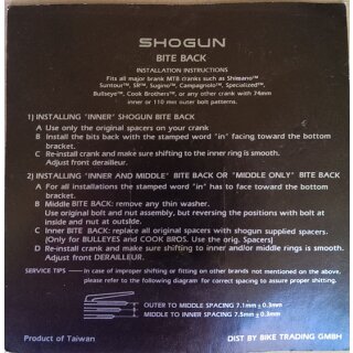 Shogun Bite Back Stahl Kettenblatt, 74mm Lochkreis, 26 Zähne, schwarz, NEU