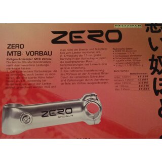 Shogun Zero Ahead Alu Vorbau, 1 1/8“, 120mm, 10°, silber, NEU