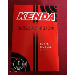 Kenda Butyl Schlauch, 24x1,75-2,125", Dunlop Ventil, NEU