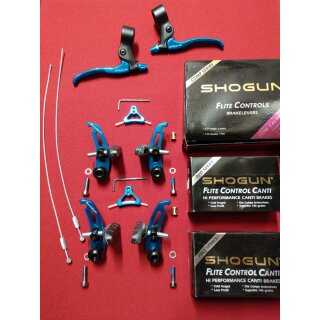 Set Shogun Flite Controls Cantilever-Bremsen mit Bremshebel und Querzugträgern, blau