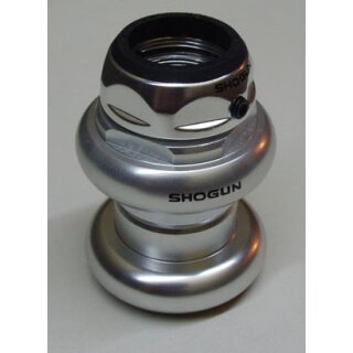 Shogun Dead End MTB Steuersatz, 1" JIS Standard, 27,0mm Konus, Kugellager, Headlock, silber, 112g, NEU, OVP