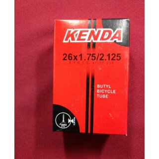 Kenda Butyl MTB Schlauch, 26 x 1,75/2,125", Presta-Ventil, NEU