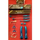 Shogun Tuningset in blau: Zero Barends, Schnellspanner, Lenkerstopfen, Triangles