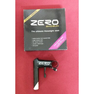Shogun Zero CrMo Vorbau, 1“, 80mm, 0°, inkl. Bremszuggegenhalter, schwarz, nur 200g, NEU