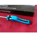 Shogun Flex Fighter Schnellspanner, für Federgabeln, Alu mit CrMo-Achse, vorne, blau, NEU, OVP