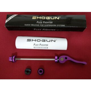 Shogun Flex Fighter Schnellspanner, für Federgabeln, Alu mit CrMo-Achse, vorne, purple, NEU, OVP