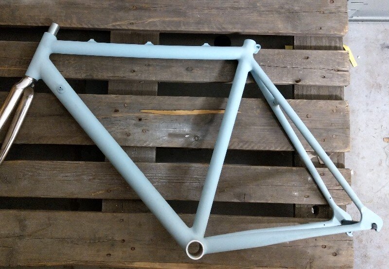 Aluminium Rennradrahmen, 700c, 56cm, verschliffene Nhte, roh, grundi