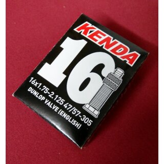Kenda Schlauch, 16x1,75-2,125", 47/57-305, Dunlop-Ventil, NEU