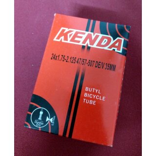 Kenda Butyl Schlauch, 24 x 1,75-2,125", 47/57-507, Dunlop-Ventil, NEU