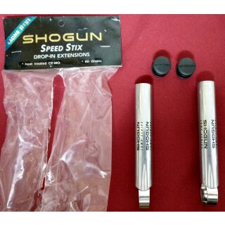 Shogun Speed Stix Barends für Rennlenker, Verlängerung zu Drop-In Lenker, CrMo, 80g, silber, NEU