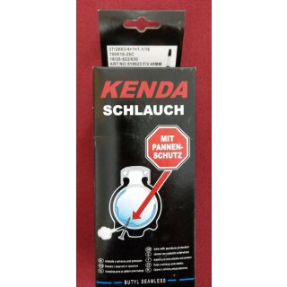 Kenda Schlauch mit Pannenschutz, 27/28x3/4, 700x18-25C, Presta-Ventil, NEU