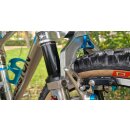 Tektro Cantilever Triangles, Bremsen-Querzugträger inkl. Zug, purple/blau/rot, NOS,