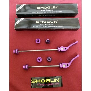 Shogun Flex Fighter Naben-Schnellspanner, vorne+hinten, Alu, purple, NEU