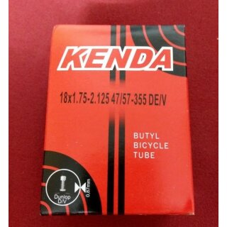 Kenda Butyl Schlauch, 18x1,75-2.125 47/57-355, Dunlop-Ventil, NEU