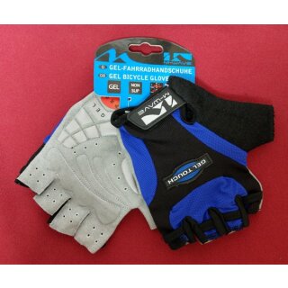 M-Wave Gel Touch Handschuhe, Kurzfinger, schwarz/blau,  L, NEU