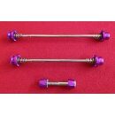 Alu Spannachsen, vorne+hinten+Sattelstütze, purple, NEU