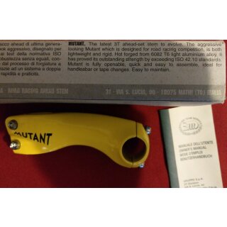 3ttt Mutant Rennrad Vorbau, 1" / 1 1/8" Ahead, 100mm, gelb, inkl. Ahead-Cap, NEU in Originalverpackung