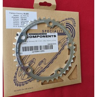 Specialites Alize Rennrad Kettenblatt, 39 Zähne, 130mm Lochkreis, 9/10-fach, Alu, NEU