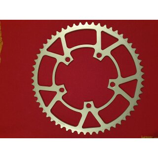 Vuelta USA Kettenblatt, Alu, CNC-gefräßt, 110mm Lochkreis, 56 Zähne, silber, NEU