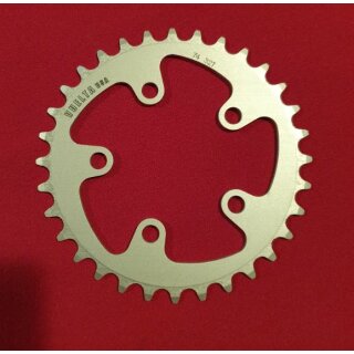 Vuelta USA Kettenblatt, Alu, CNC-gefräßt, 74mm Standard Lochkreis, 32 Zähne, silber, NEU