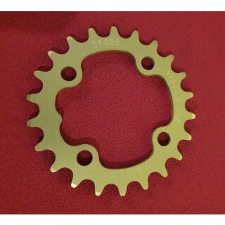 Vuelta USA 6422B Kettenblatt, Alu, 4-Loch, 64mm Lochkreis, 22 Zähne, gold, NEU