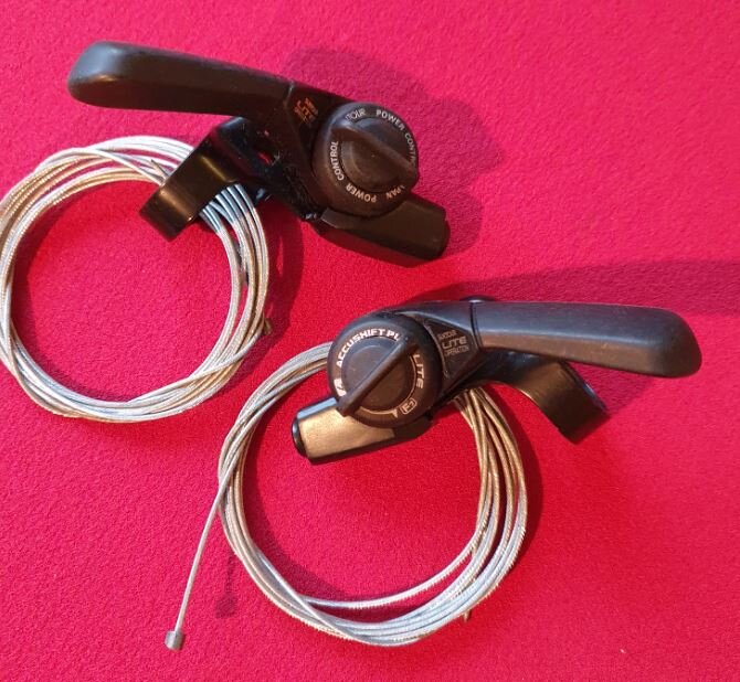 Shifters Suntour Command Accushift Plus SL-CD01-R7 - Para 3x7 Velocidades, Bicicleta De Carretera, Reedición