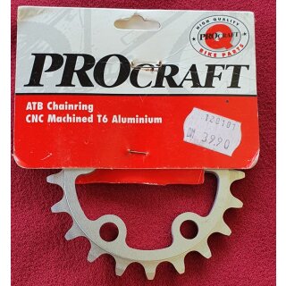 Procraft Kettenblatt, Alu, 58mm Compact Lochkreis, 20 Zähne, silber, NEU