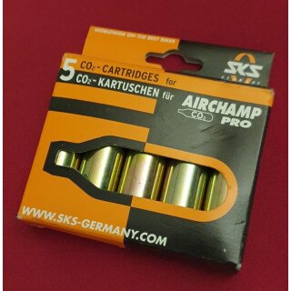 SKS CO2 Kartuschen für Airchamp Pro Pumpe, 5er-Pack, NEU