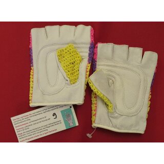 Reusch Handschuhe, Häkel/Leder, bunt, Größe 8, NEU