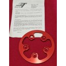 Speed-Tec Anti Chainsuck Ring / Kettenfangring, Alu, cnc-gefräßt, für 24 Zähne, 58mm Lochkreis, rot, NEU