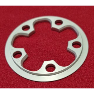 Speed-Tec Anti Chainsuck Ring / Kettenfangring, Alu, cnc-gefräßt, für 20 Zähne, 58mm Lochkreis, silber, NEU