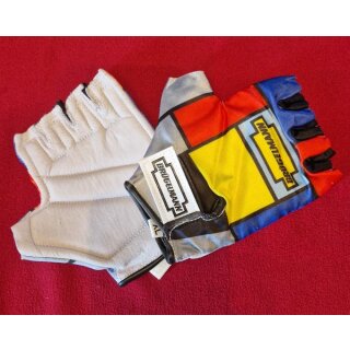 Brügelmann Team Handschuhe, kurz, bunt, M, NEU, Retro