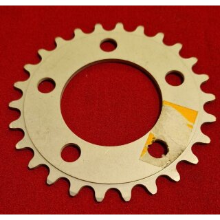 CNC-gefräßtes Alu Kettenblatt, 74mm Standard Lochkreis, 26 Zähne, silber, NEU