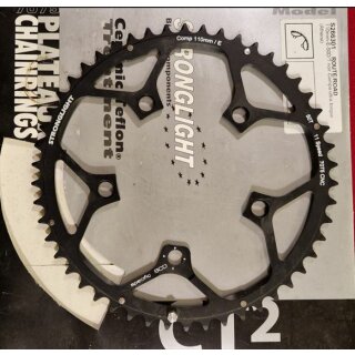 Stronglight Ceramic Teflon Alu Rennrad Kettenblatt für Campagnolo Ultra Torque, 11-fach, 110mm Lochkreis, 50 Zähne, schwarz, NEU