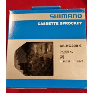 Shimano CS-HG200-9 Kassette, 9-fach, 11-34 Zähne, NEU