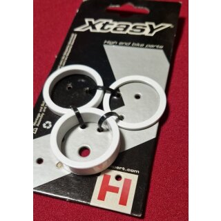 Xtasy Alu Spacer, 1 1/8" Ahead, 3er-Set, 2/5/10mm, weiß, NEU