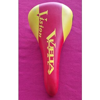 Selle Bassano Vuelta Vision Sattel, gelb/rot, Baujahr 1996, NEU