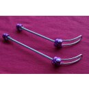 Naben-Schnellspanner, leicht, Alu, purple, vorne+hinten, NEU