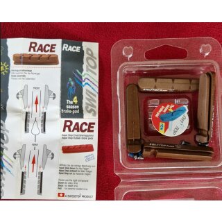 SwissStop Race 4 Season Bremsgummis für Cartridge-Bremsschuhe, 4 Stück, braun, NEU