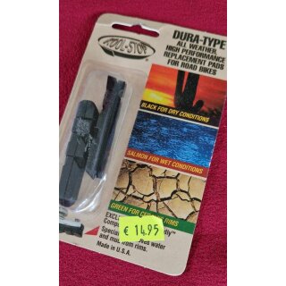 Kool-Stop Dura-Type All Weather Bremsbeläge Austauschgummis für Dura-Ace Rennrad Cartridge-Bremsschuhe, schwarz,, NEU